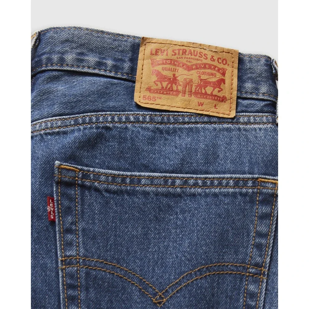 Levi's 565 Jeans Men's 40X30 Blue Cotton Denim Medium Wash Loose Fit JAX1859